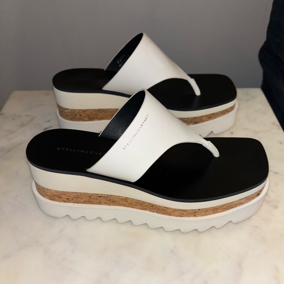 Like New - Stella McCartney Sneak-Elyse Logo Printed Platform Sandals - Picture 4 of 8